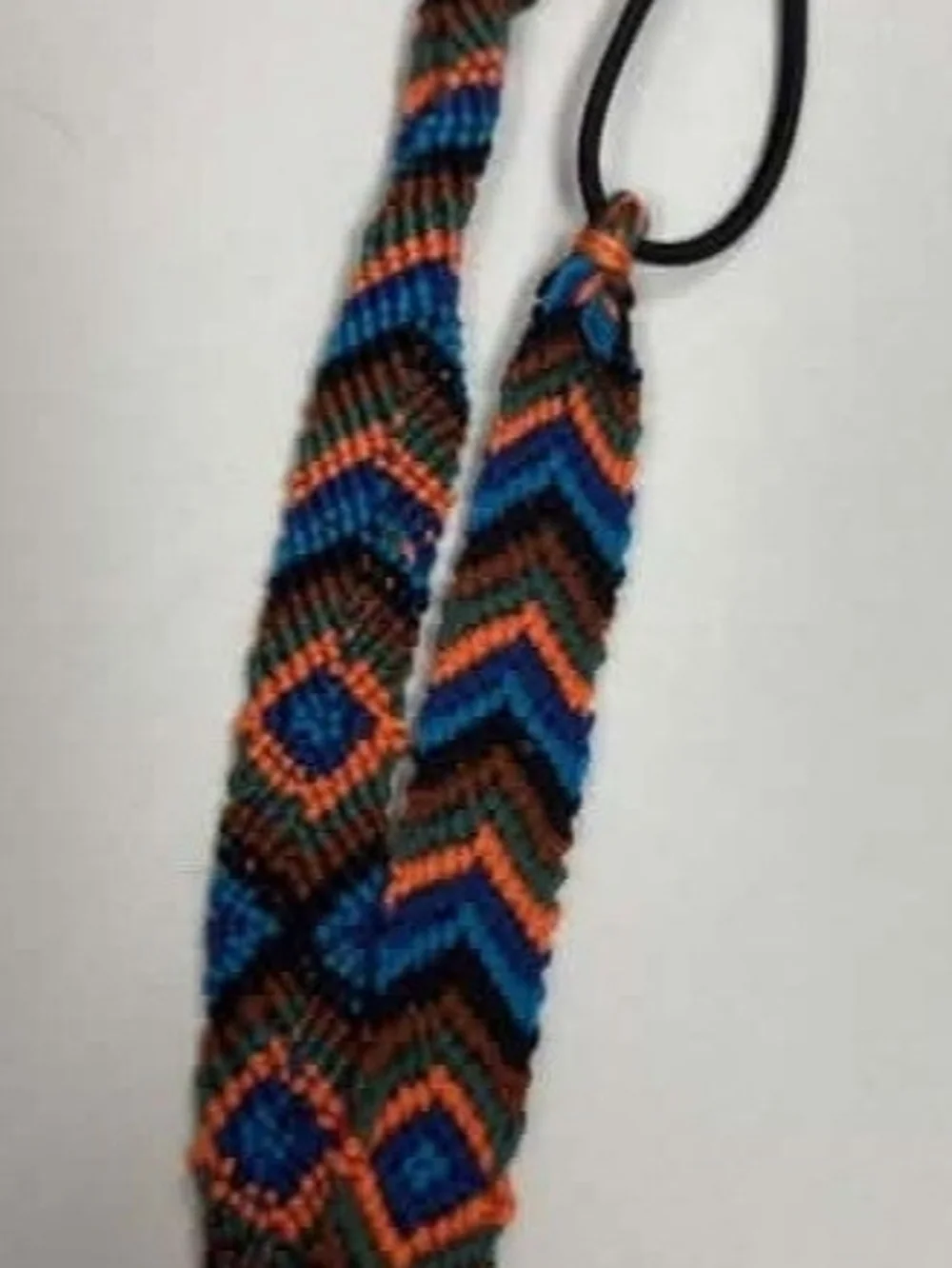 Nena & Co. Beaded Head Band Tie Strap in Blue, Orange, Brown